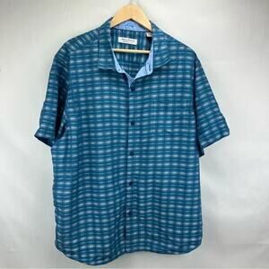 Tommy Bahama Men's Blue Plaid Shirt XXL